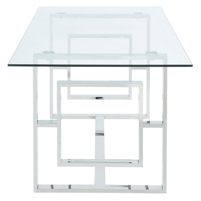 Eros Rectangular Dining Table, 71" – Silver – 4