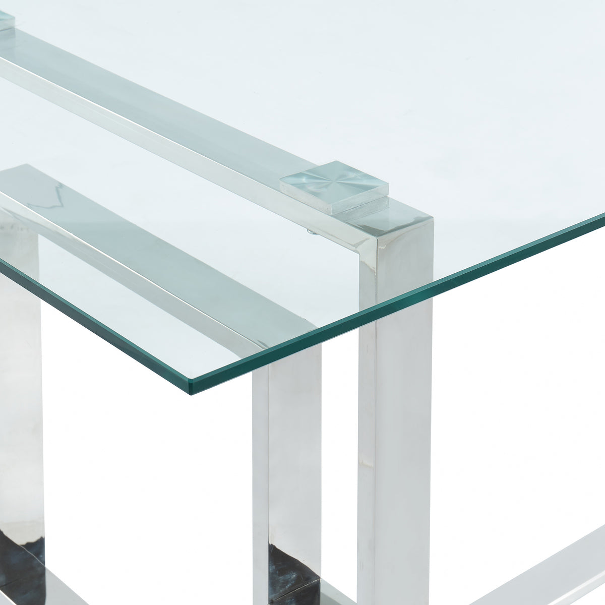 Eros Rectangular Dining Table, 71" – Silver – 6