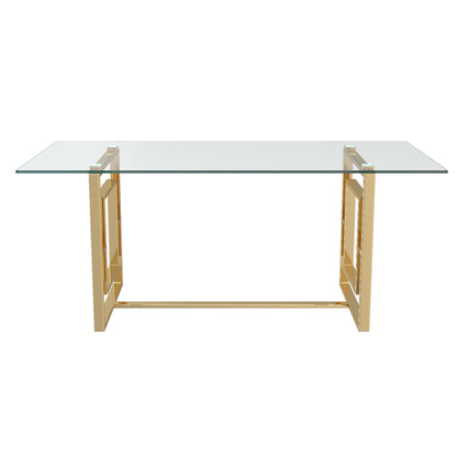 Eros Rectangular Dining Table, 71" – Gold – 3