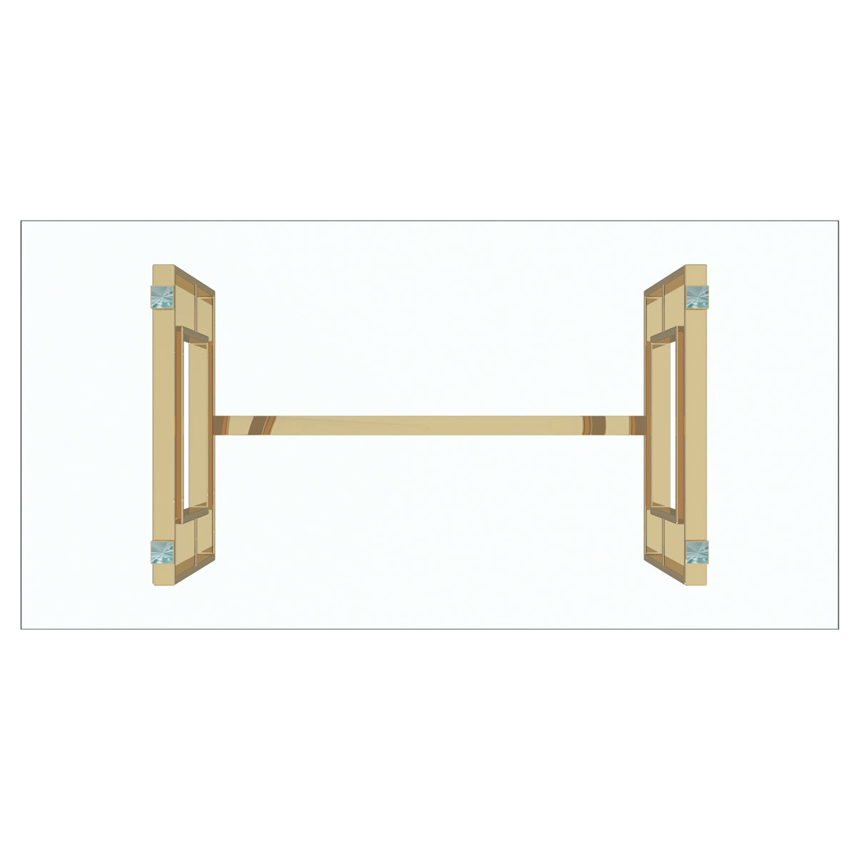 Eros Rectangular Dining Table, 71" – Gold – 5