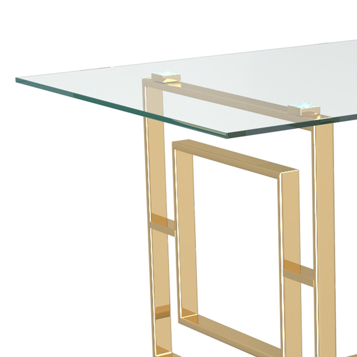 Eros Rectangular Dining Table, 71" – Gold – 6