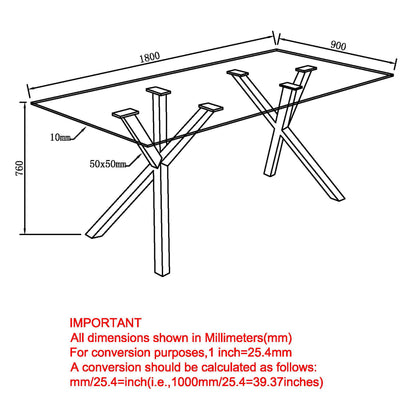 Stark Rectangular Dining Table, 71" – Black – 8