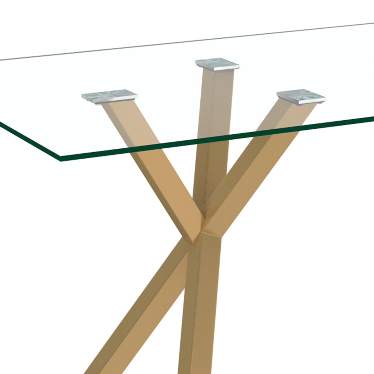 Stark Rectangular Dining Table, 71" – Aged Gold – 6