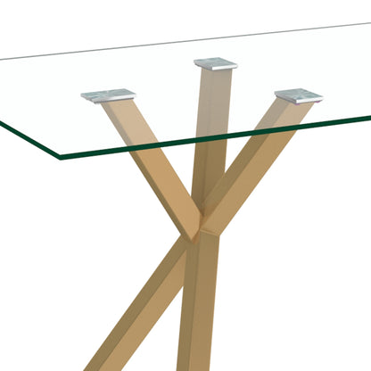 Stark Rectangular Dining Table, 71" – Aged Gold – 6