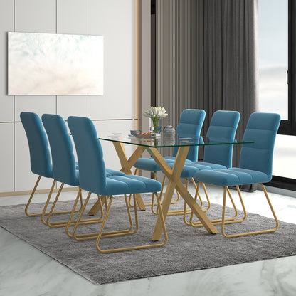 Stark Rectangular Dining Table, 71" – Aged Gold – 7