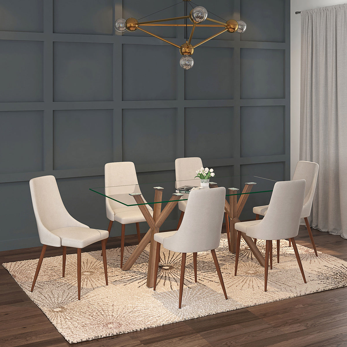 Stark Rectangular Dining Table, 71" – Walnut – 7