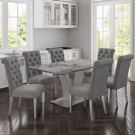 Napoli Rectangular Dining Table, 63" in Light Grey