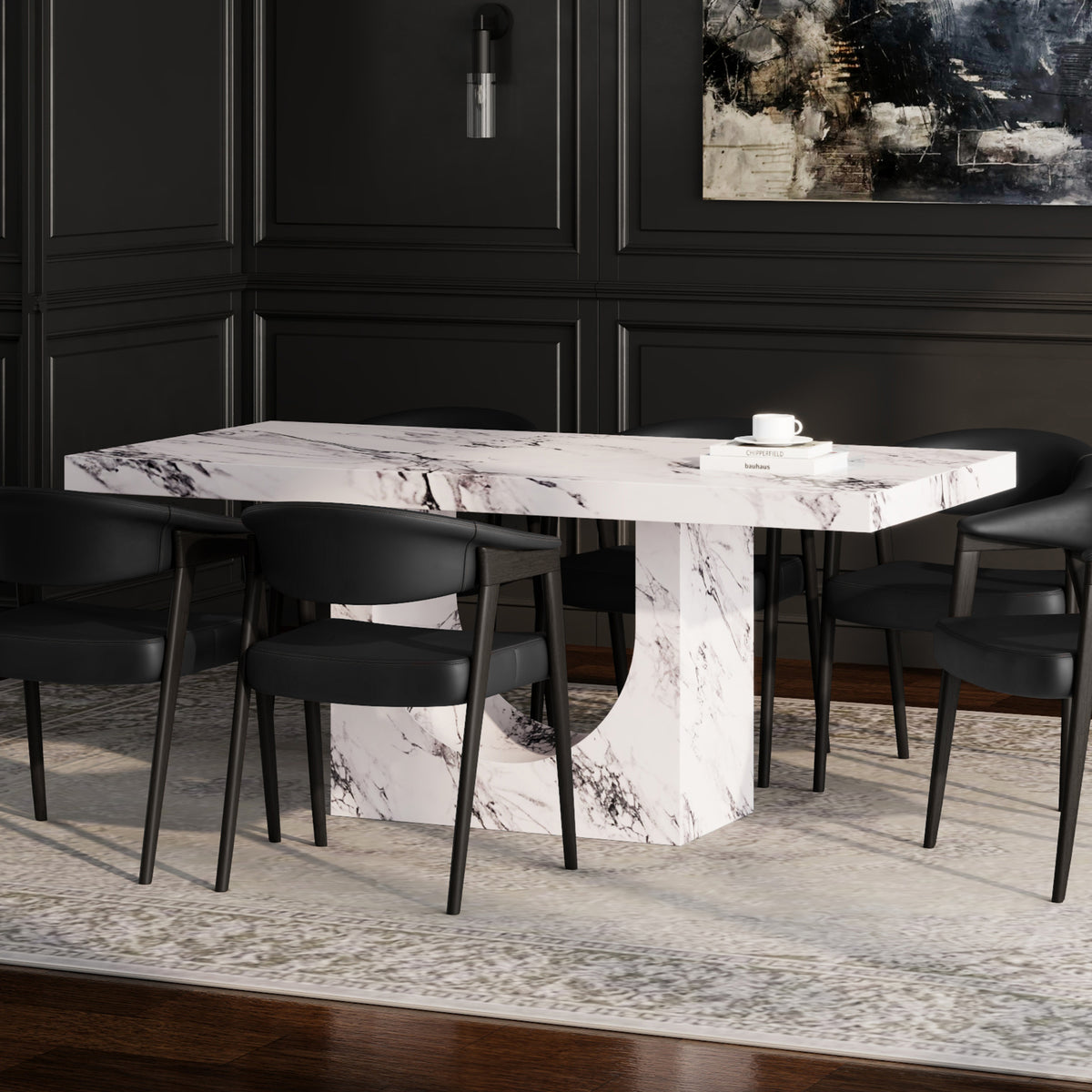 Aurelia Rectangular Dining Table, 71" – Bulgari White – 2