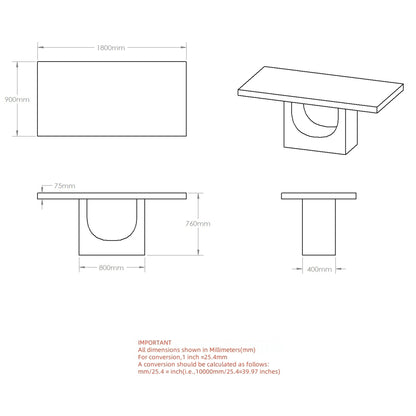 Aurelia Rectangular Dining Table, 71" – Bulgari White – 8