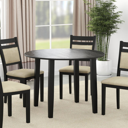 Conrad Round Drop-Leaf Dining Table, 42" – Black – 2