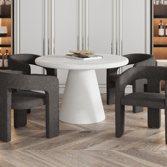 Galio Round Dining Table, 47" in White