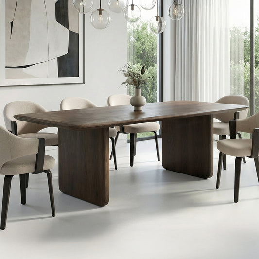 Bazul Rectangular Dining Table, 78" in Mocha