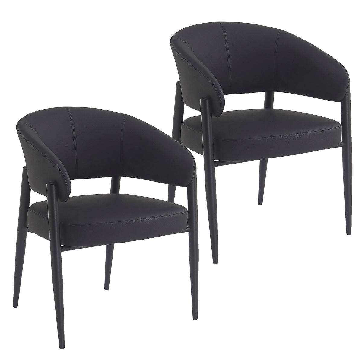 Bronson Dining/Lounge Chair, Set of 2 – Black and Black – 7