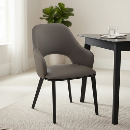 Denzel Dining/Lounge Chair, Set of 4 – Stone and Black – 1