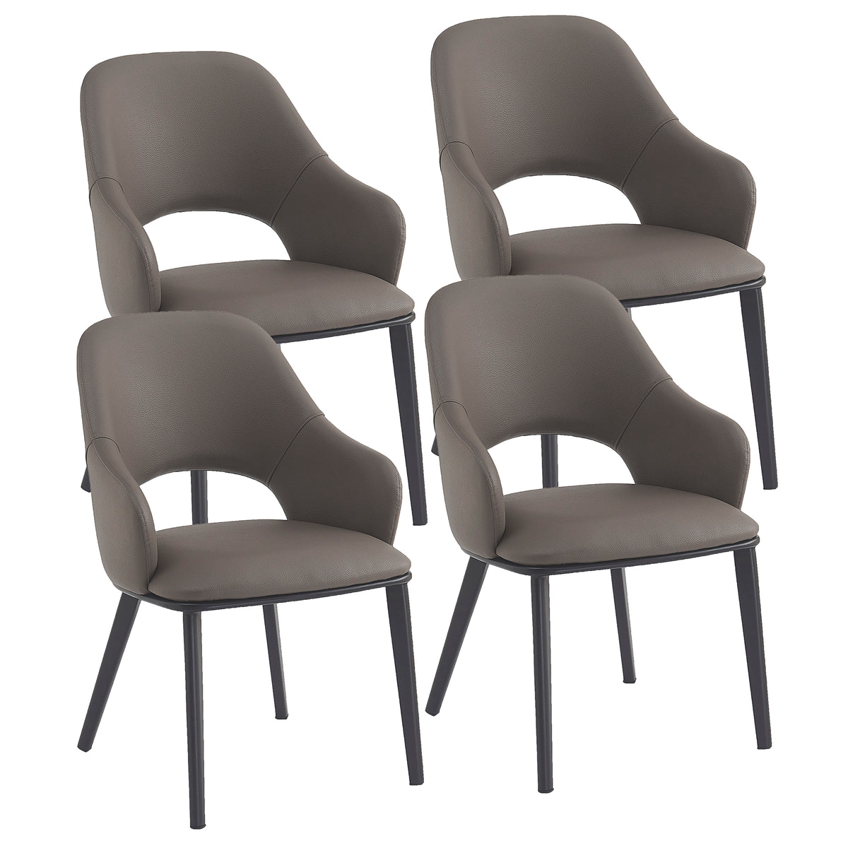 Denzel Dining/Lounge Chair, Set of 4 – Stone and Black – 7