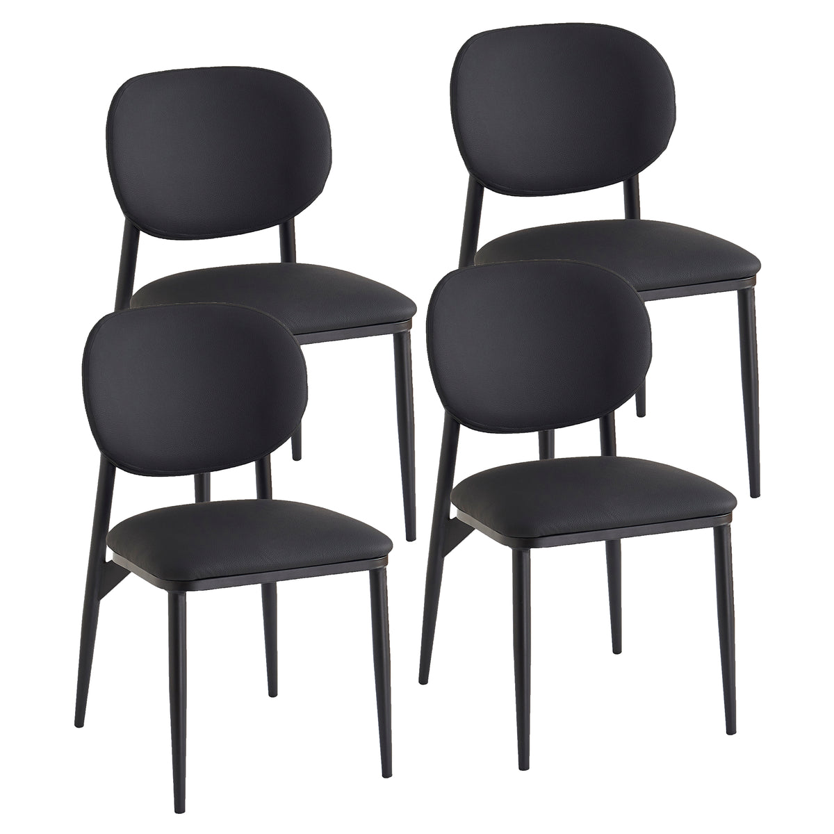 Gideon Dining/Lounge Chair, Set of 4 – Black and Black – 7