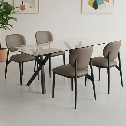Gideon Dining/Lounge Chair, Set of 4 – Stone and Black – 2