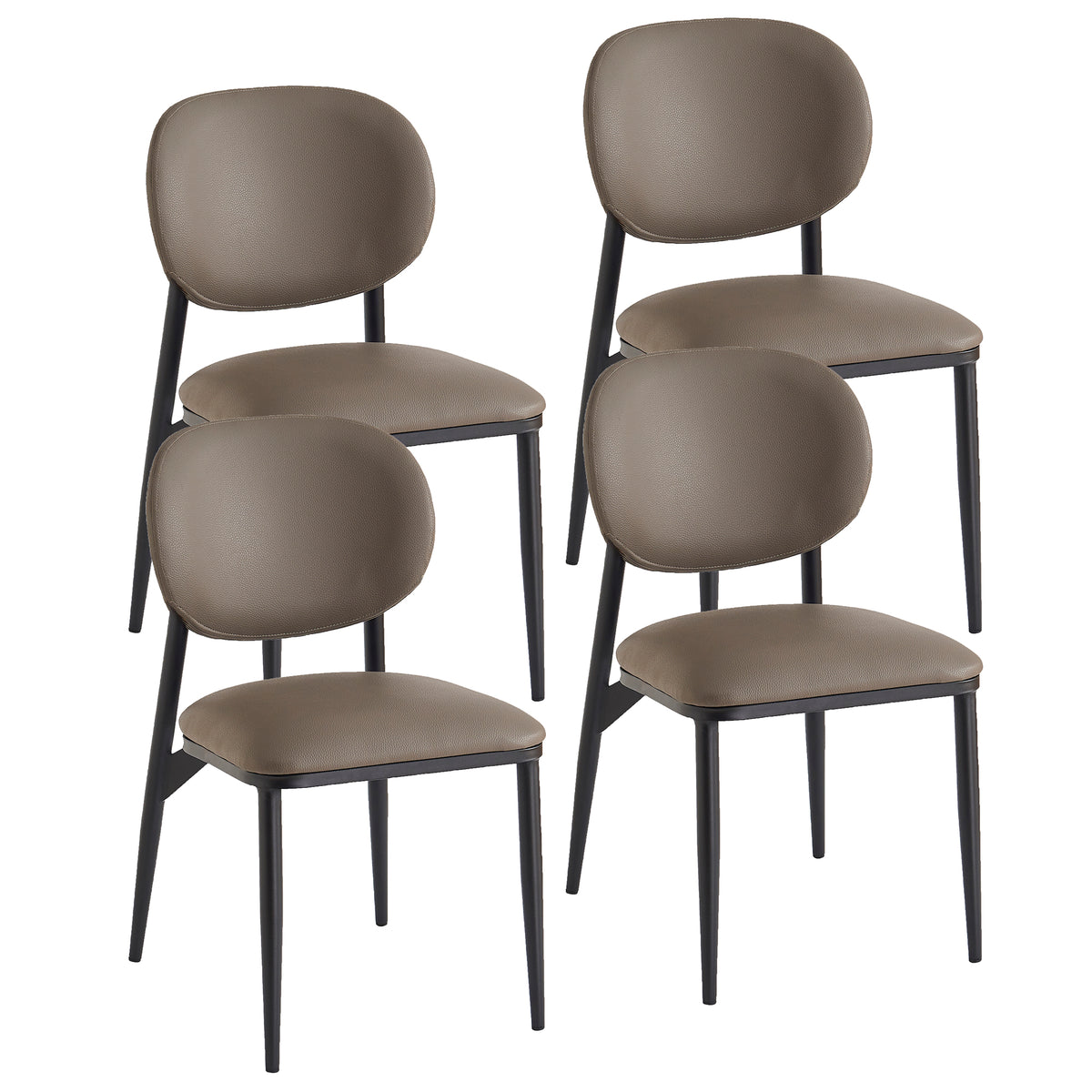 Gideon Dining/Lounge Chair, Set of 4 – Stone and Black – 8