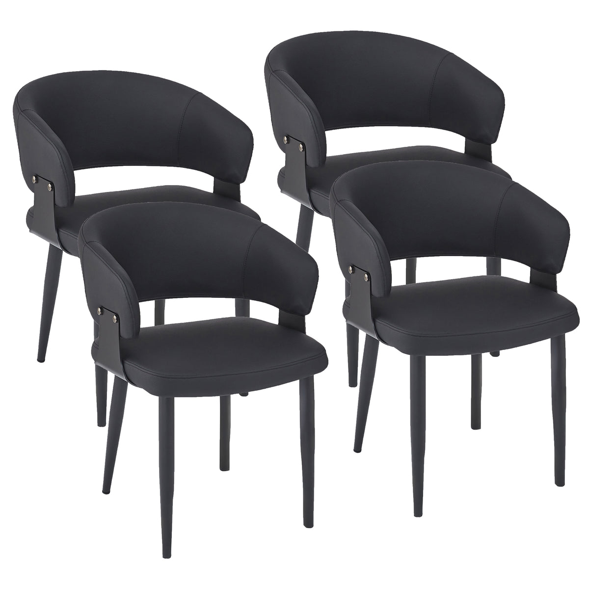 Sloane Dining/Lounge Chair, Set of 4 – Black and Black – 7