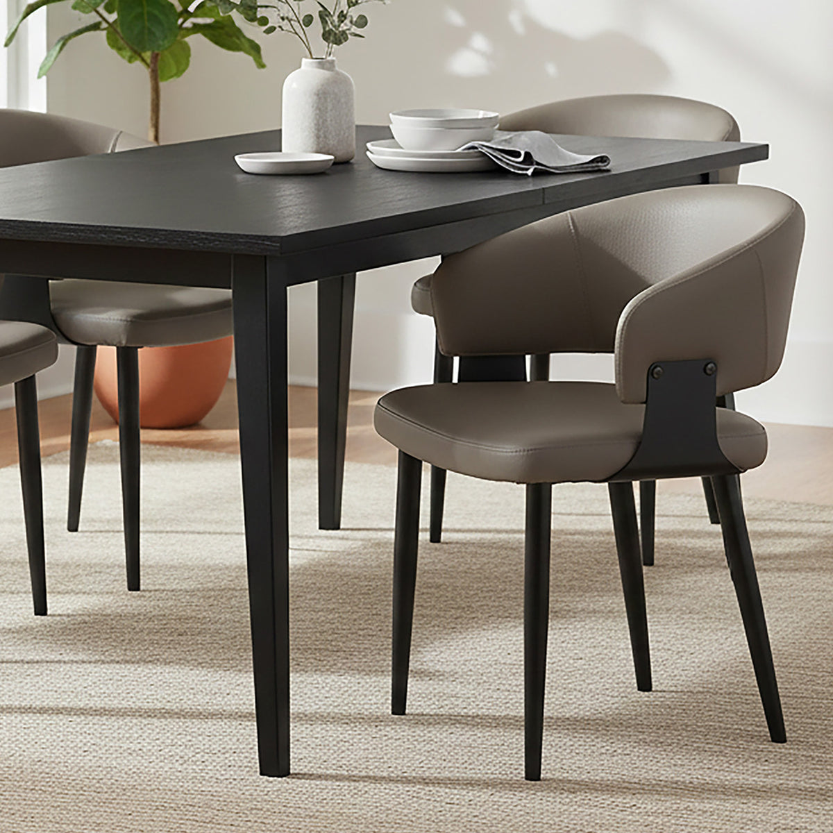 Sloane Dining/Lounge Chair, Set of 4 – Stone and Black – 1