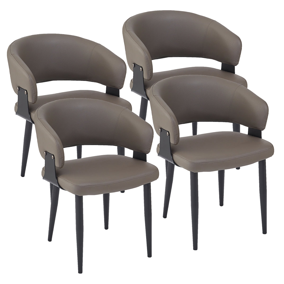 Sloane Dining/Lounge Chair, Set of 4 – Stone and Black – 7
