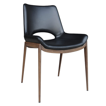 Icona Dining/Lounge Chair, Set of 6 – Black and Walnut – 2