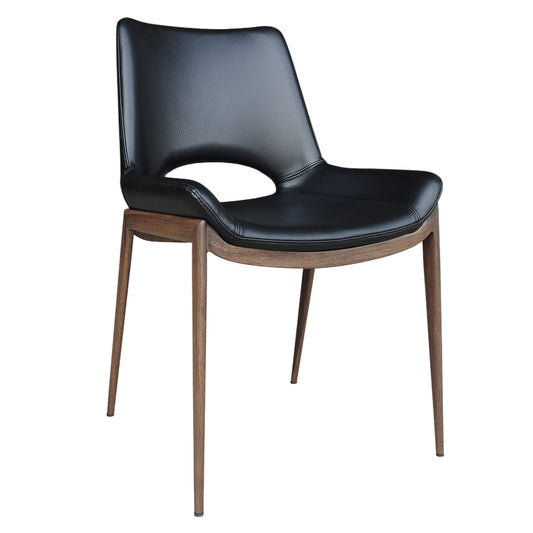 Icona Dining/Lounge Chair, Set of 6 – Black and Walnut – 2