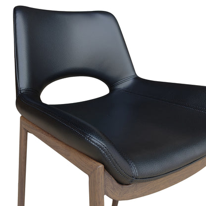 Icona Dining/Lounge Chair, Set of 6 – Black and Walnut – 6