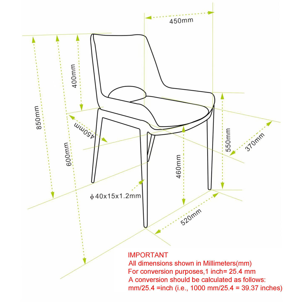 Icona Dining/Lounge Chair, Set of 6 – Black and Walnut – 8