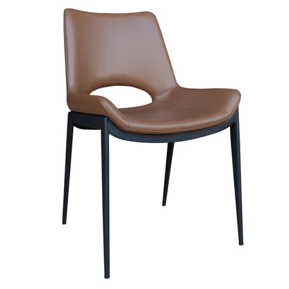 Icona Dining/Lounge Chair, Set of 6 – Saddle and Black – 2