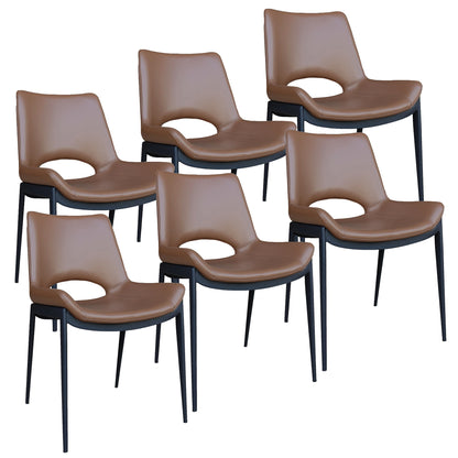 Icona Dining/Lounge Chair, Set of 6 – Saddle and Black – 7