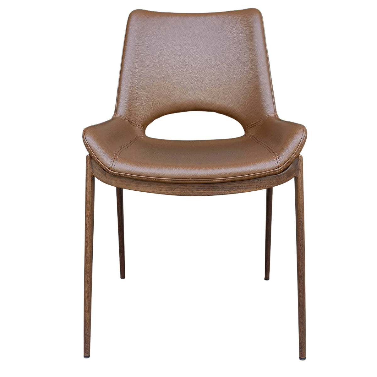 Icona Dining/Lounge Chair, Set of 6 – Saddle and Walnut – 5