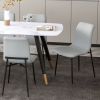 Brixx Dining Chair, set of 2, in Light Grey Faux Leather and Black