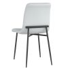 Brixx Dining Chair, set of 2, in Light Grey Faux Leather and Black