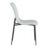 Brixx Dining Chair, set of 2, in Light Grey Faux Leather and Black