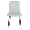 Brixx Dining Chair, set of 2, in Light Grey Faux Leather and Black