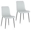 Brixx Dining Chair, set of 2, in Light Grey Faux Leather and Black