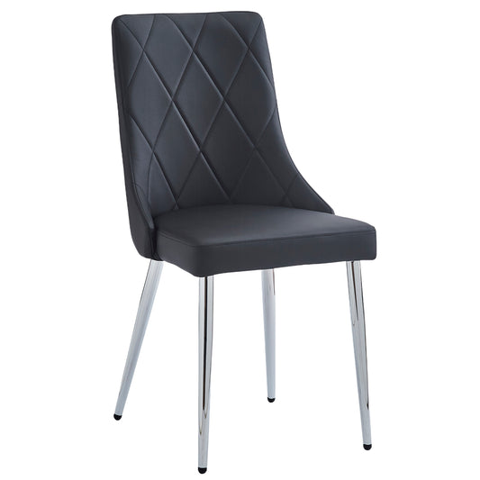 Devo Dining/Lounge Chair, Set of 2 in Black and Chrome