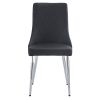 Devo Dining Chair, set of 2, in Black and Chrome