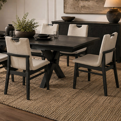 Argyle Dining Chair, Set of 2 in Beige and Black