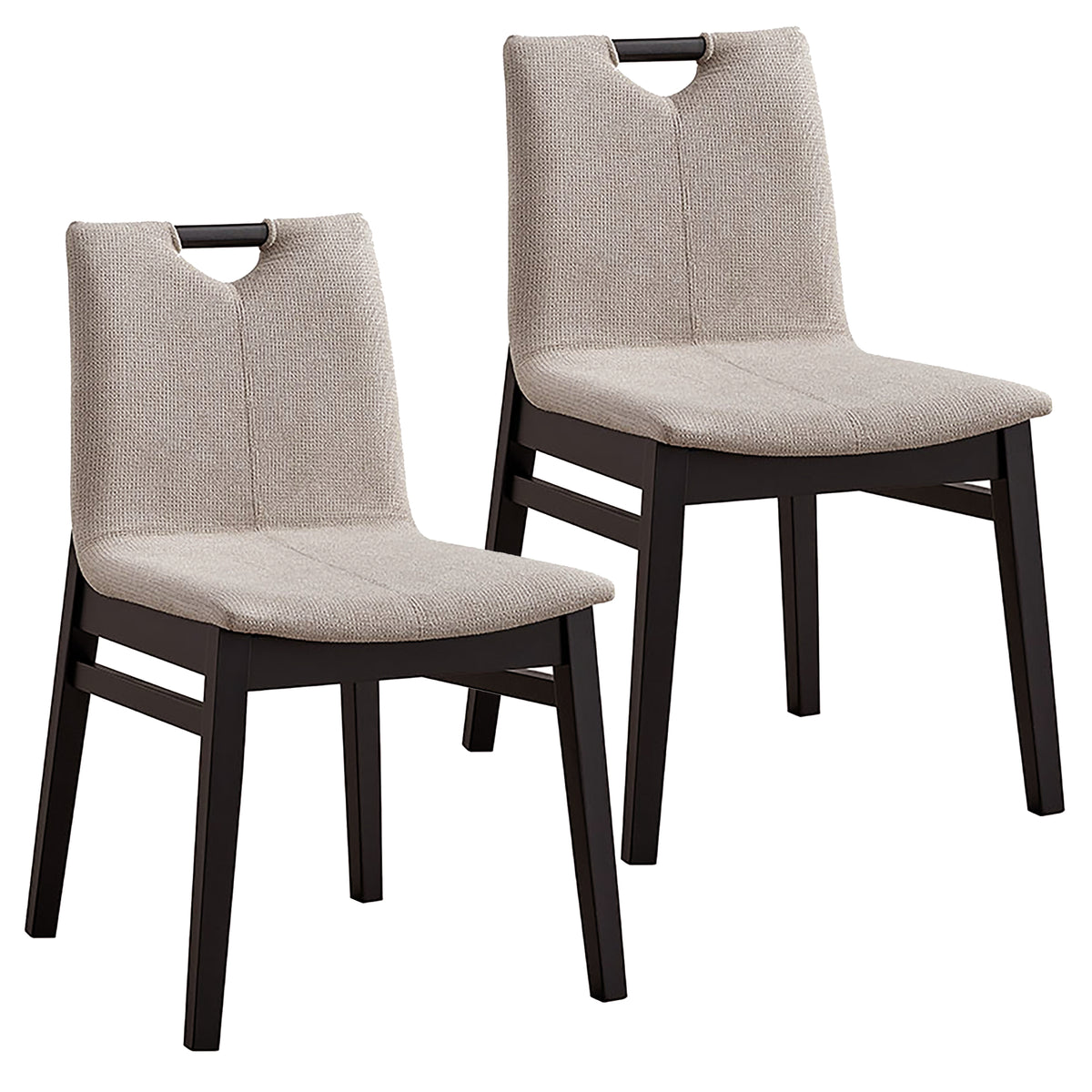 Argyle Dining Chair, Set of 2 in Beige and Black