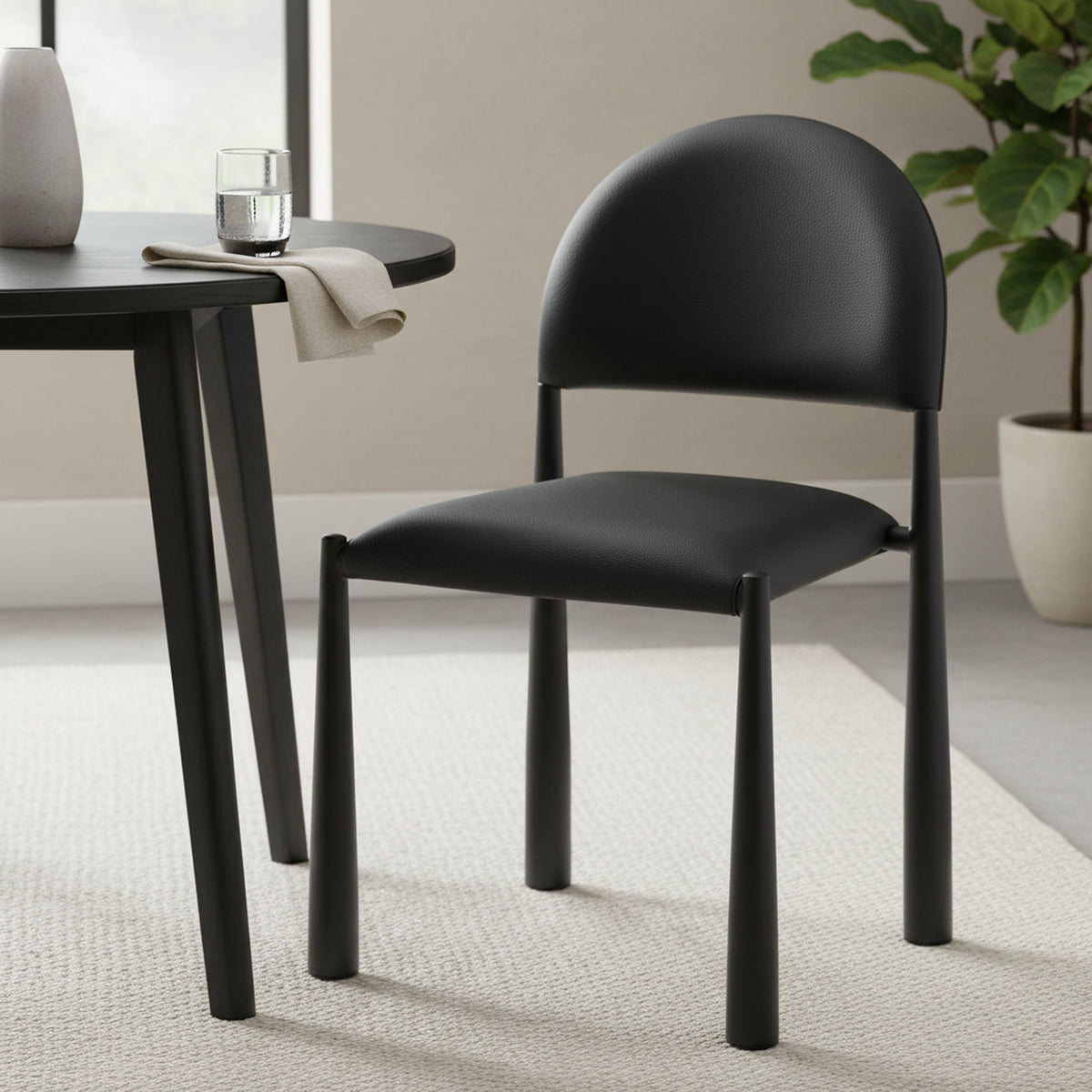 Auggie Dining/Lounge Chair, Set of 4 – Black and Black – 2