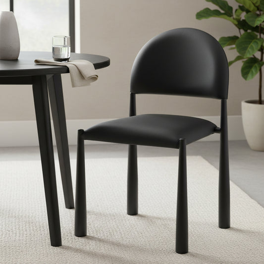 Auggie Dining/Lounge Chair, Set of 4 – Black and Black – 2
