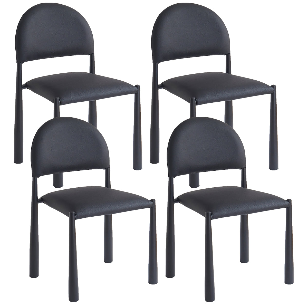 Auggie Dining/Lounge Chair, Set of 4 – Black and Black – 7