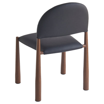 Auggie Dining/Lounge Chair, Set of 4 – Black and Walnut – 3
