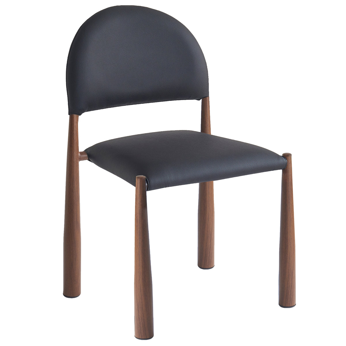 Auggie Dining/Lounge Chair, Set of 4 – Black and Walnut – 1