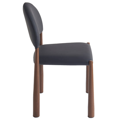 Auggie Dining/Lounge Chair, Set of 4 – Black and Walnut – 4