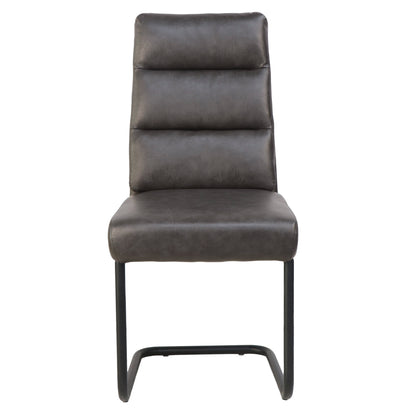 Brodi Dining/Lounge Chair, Set of 2 in Charcoal PU and Black