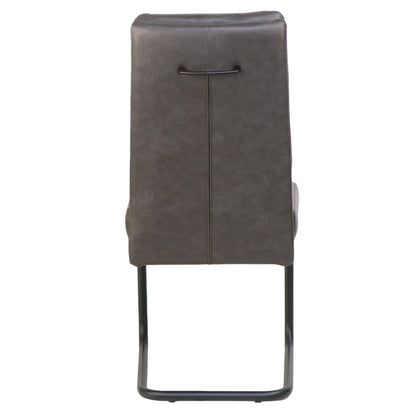 Brodi Dining/Lounge Chair, Set of 2 in Charcoal PU and Black