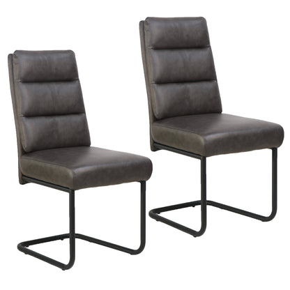 Brodi Dining/Lounge Chair, Set of 2 in Charcoal PU and Black